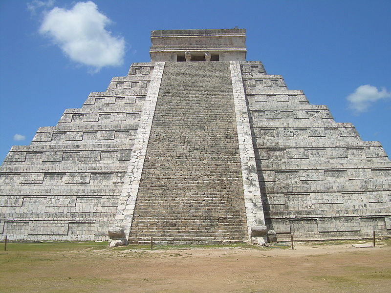 The main pyramid at Chichen Itza, Mexico