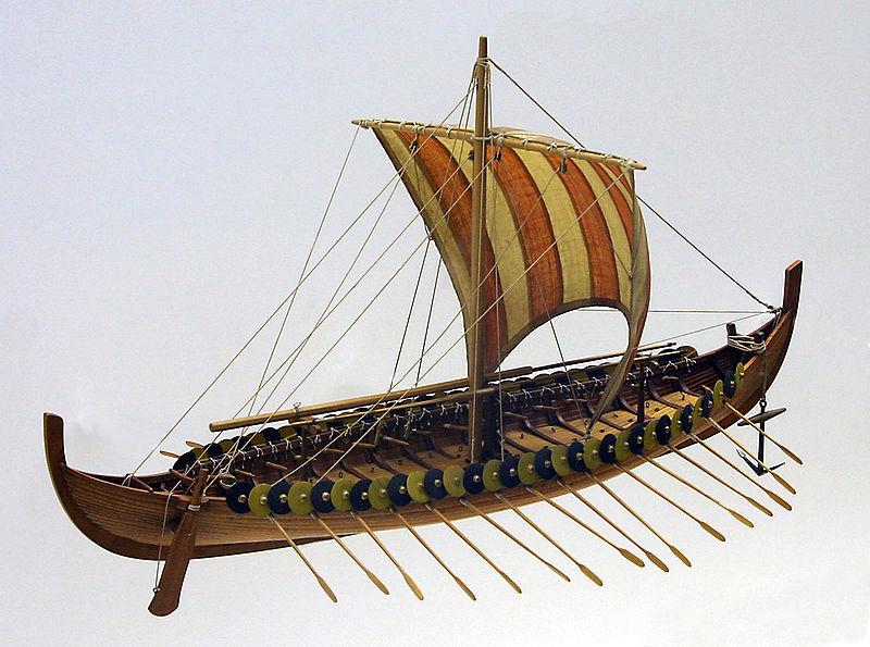Model of a Viking ship. c. Softeis