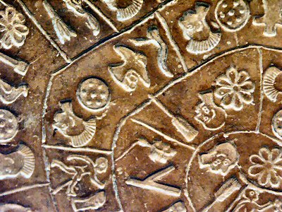 Close up of Phaistos Disc (picture credit: asb)