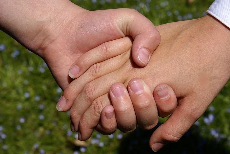 Children holding hands, taken by Elizabeth Ann Collette